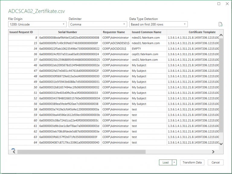 Extended queries against the certification authority database - Uwe ...
