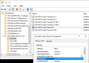 Root authority certificates are imported into the certificate store for ...